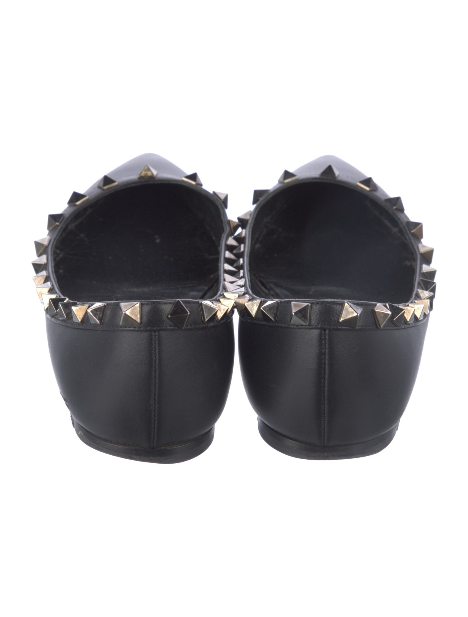 Valentino Rockstud Accents Leather Ballet Flats